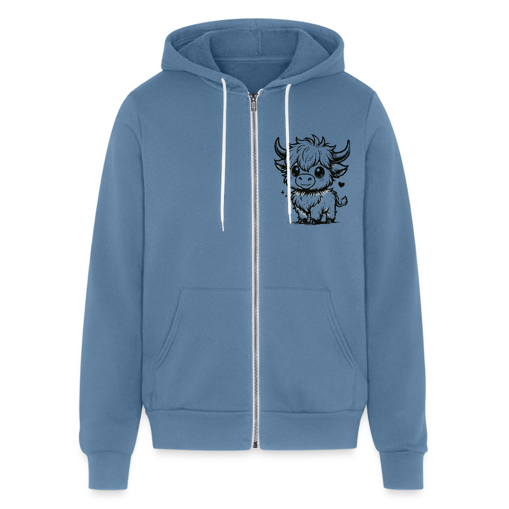 Highland MooMoo Hoodie - steel blue