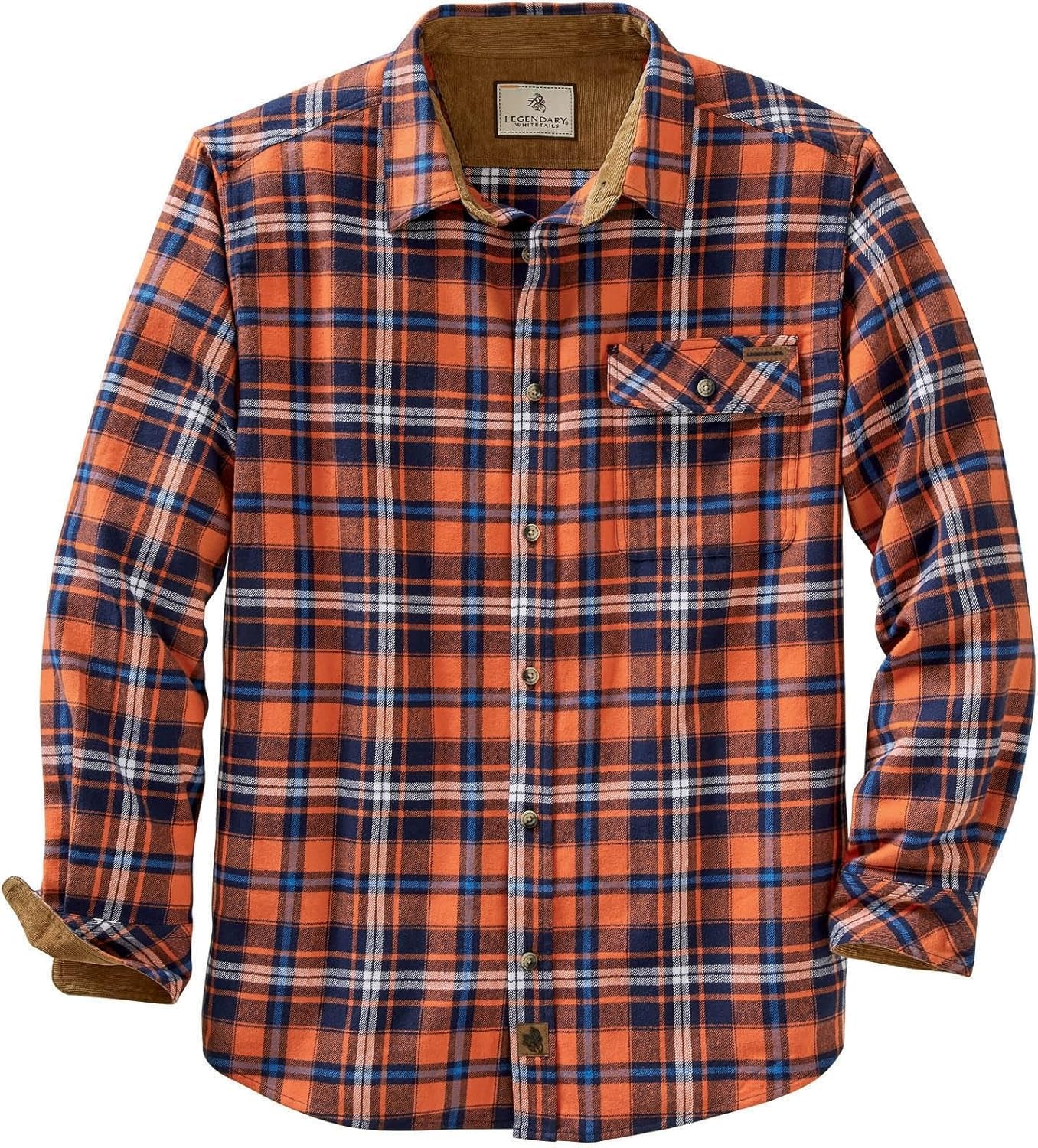 Men'S Flannel Shirt Long Sleeve Button down 100% Cotton