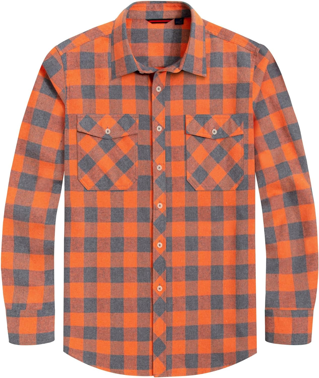 Flannel Shirt for Men Plaid Long Sleeve Casual Button down Shirts Regular Fit Cotton Buffalo Checkered Top with Pockets