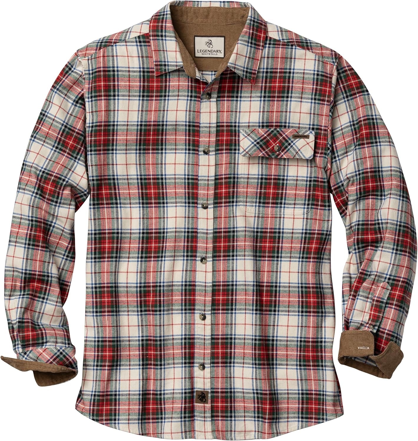 Men'S Flannel Shirt Long Sleeve Button down 100% Cotton