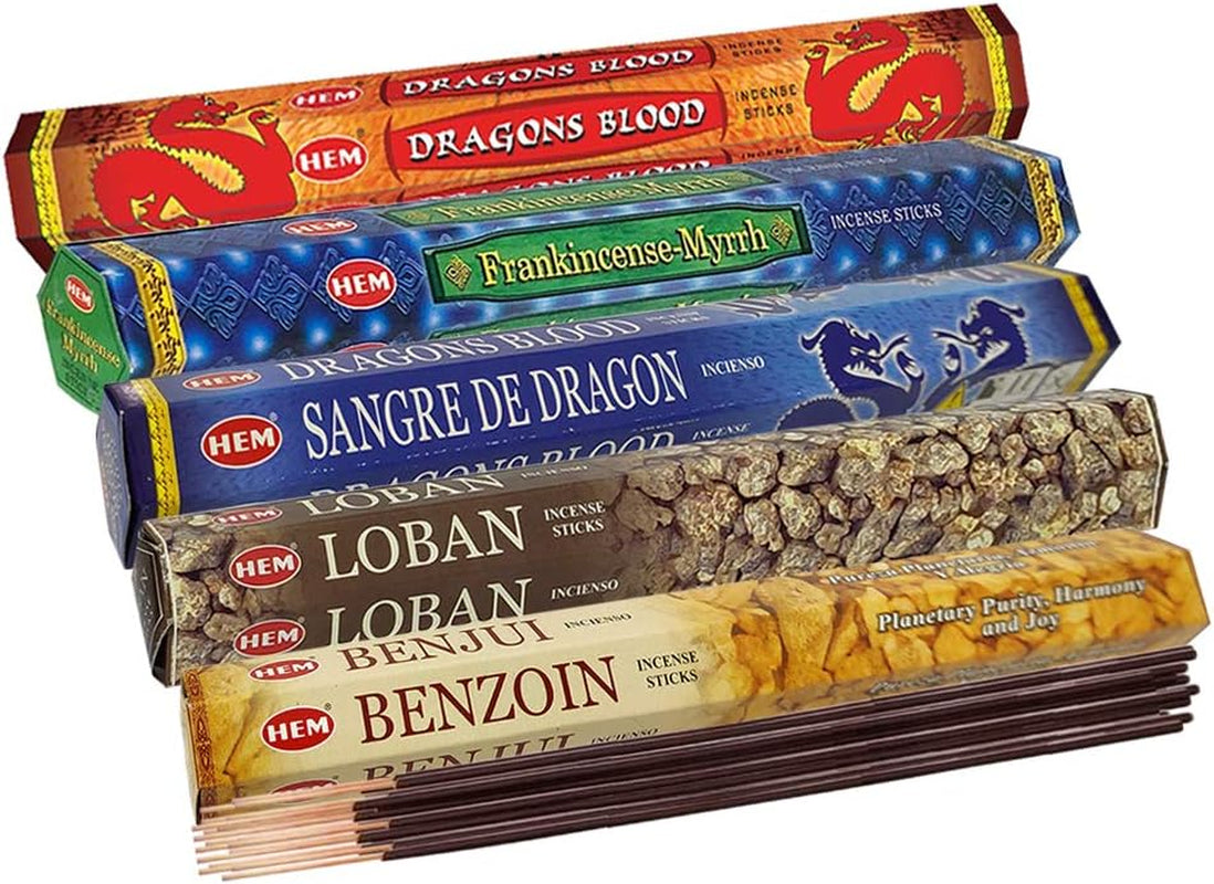 Hem Incense Sticks Variety Pack #3 and Incense Stick Holder Bundle with 5 Popular Based Fragrances