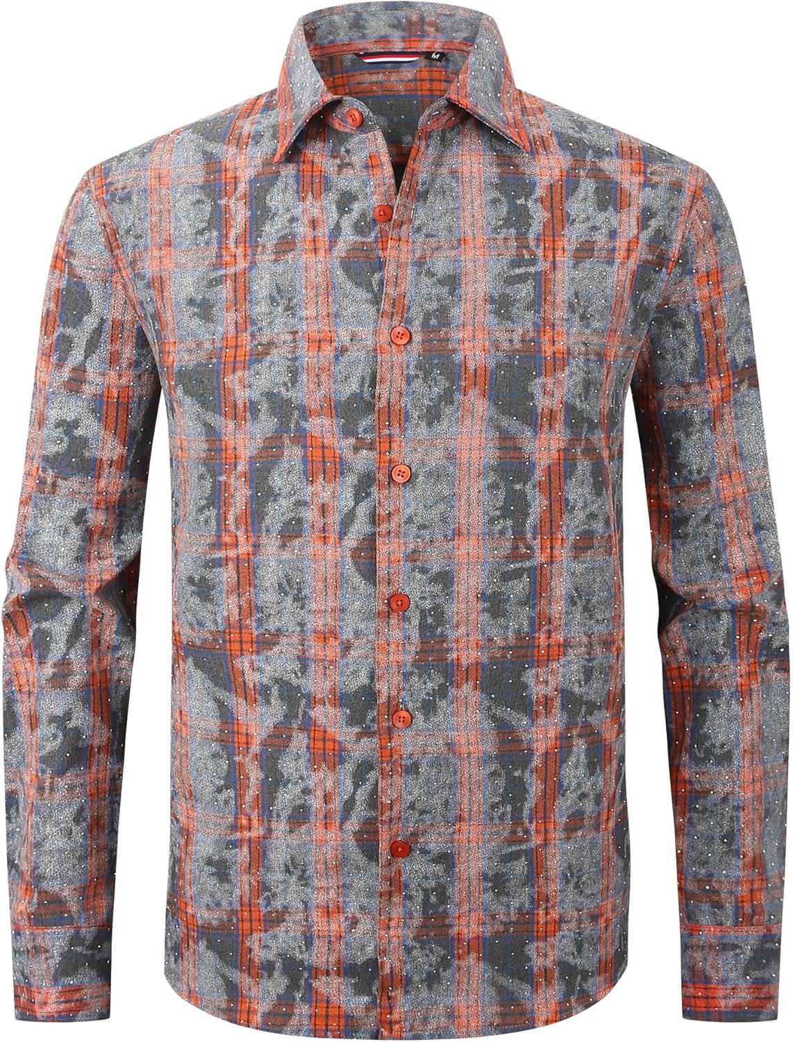 Mens Button down Shirts Flannel Shirt Long Sleeve
