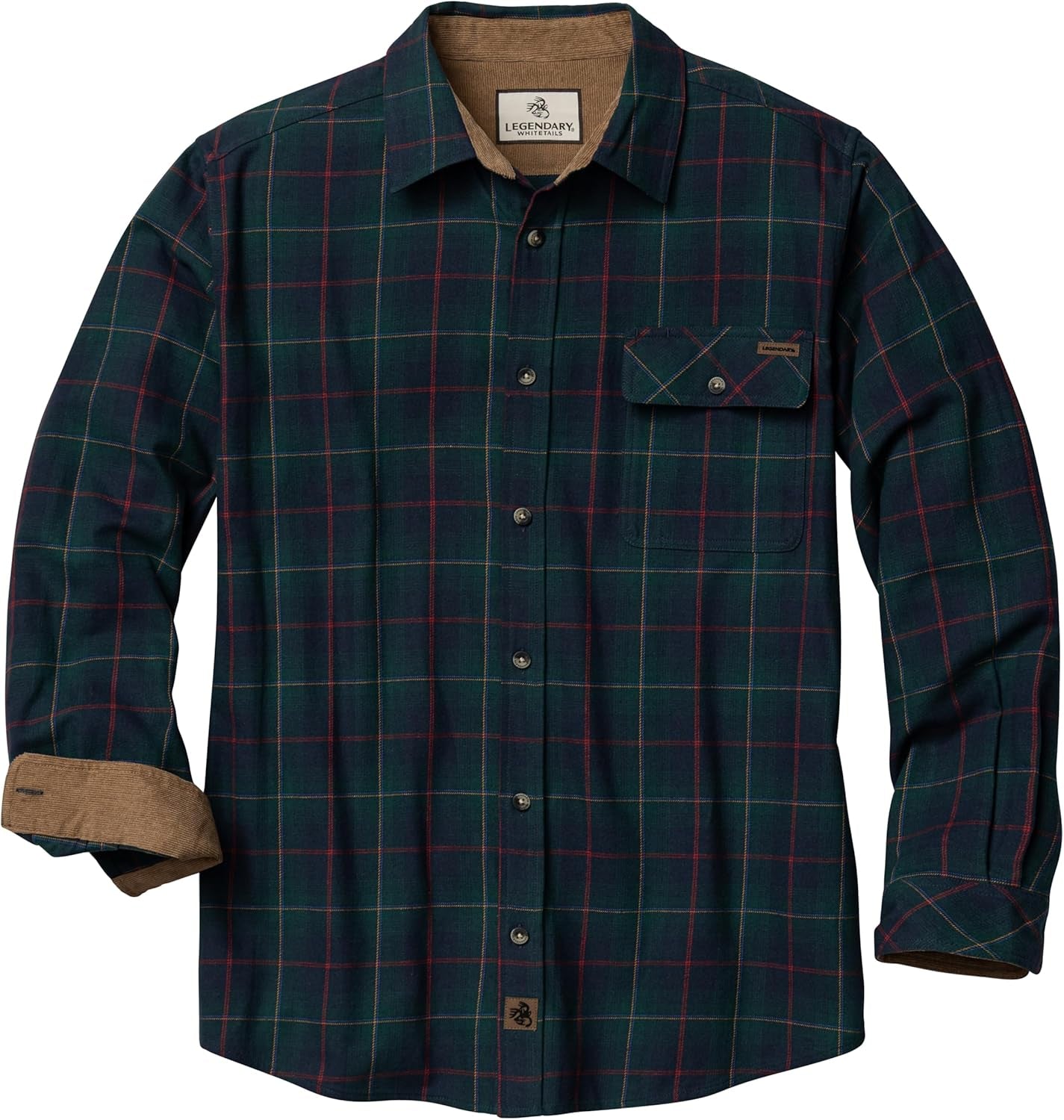 Men'S Flannel Shirt Long Sleeve Button down 100% Cotton