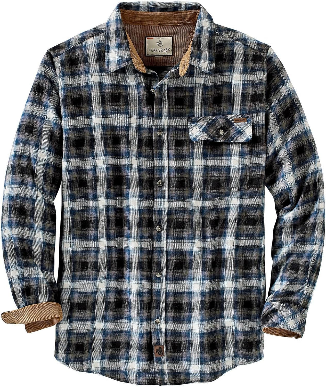 Men'S Flannel Shirt Long Sleeve Button down 100% Cotton