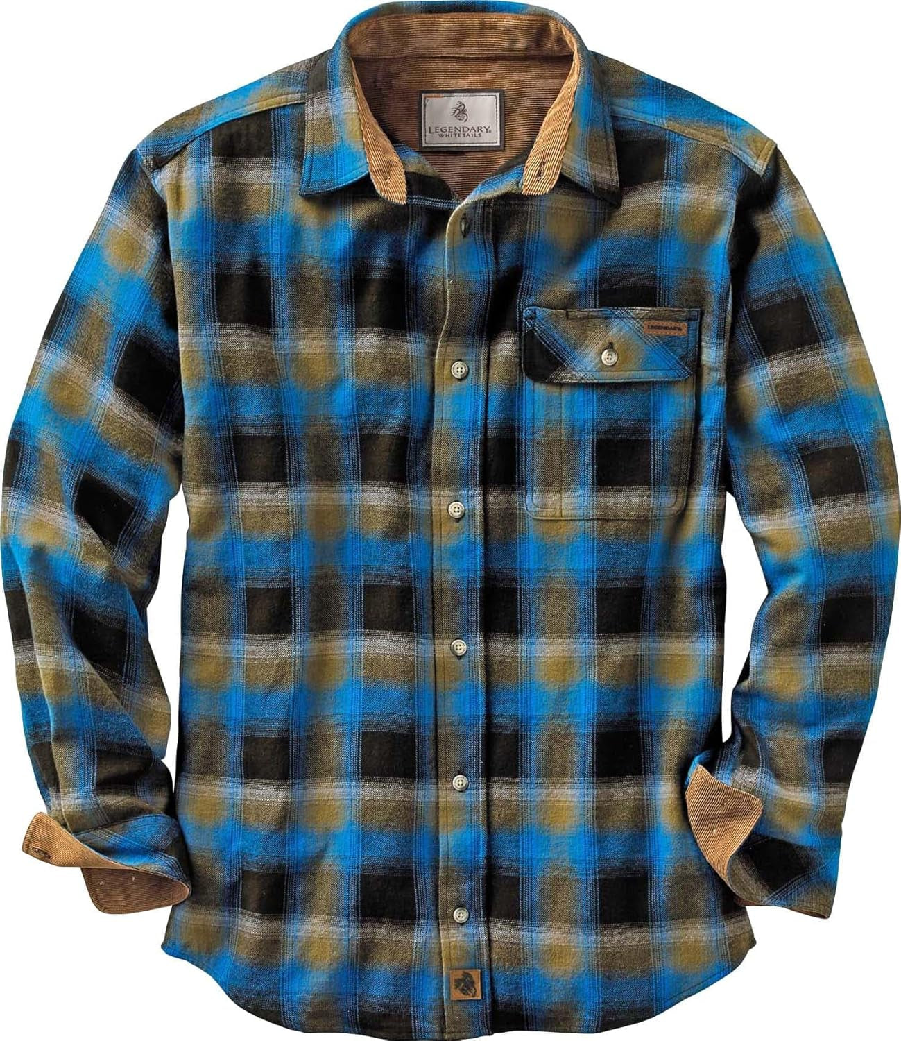 Men'S Flannel Shirt Long Sleeve Button down 100% Cotton