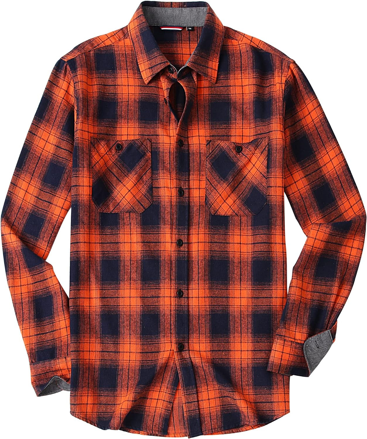 Mens Button down Shirts Flannel Shirt Long Sleeve