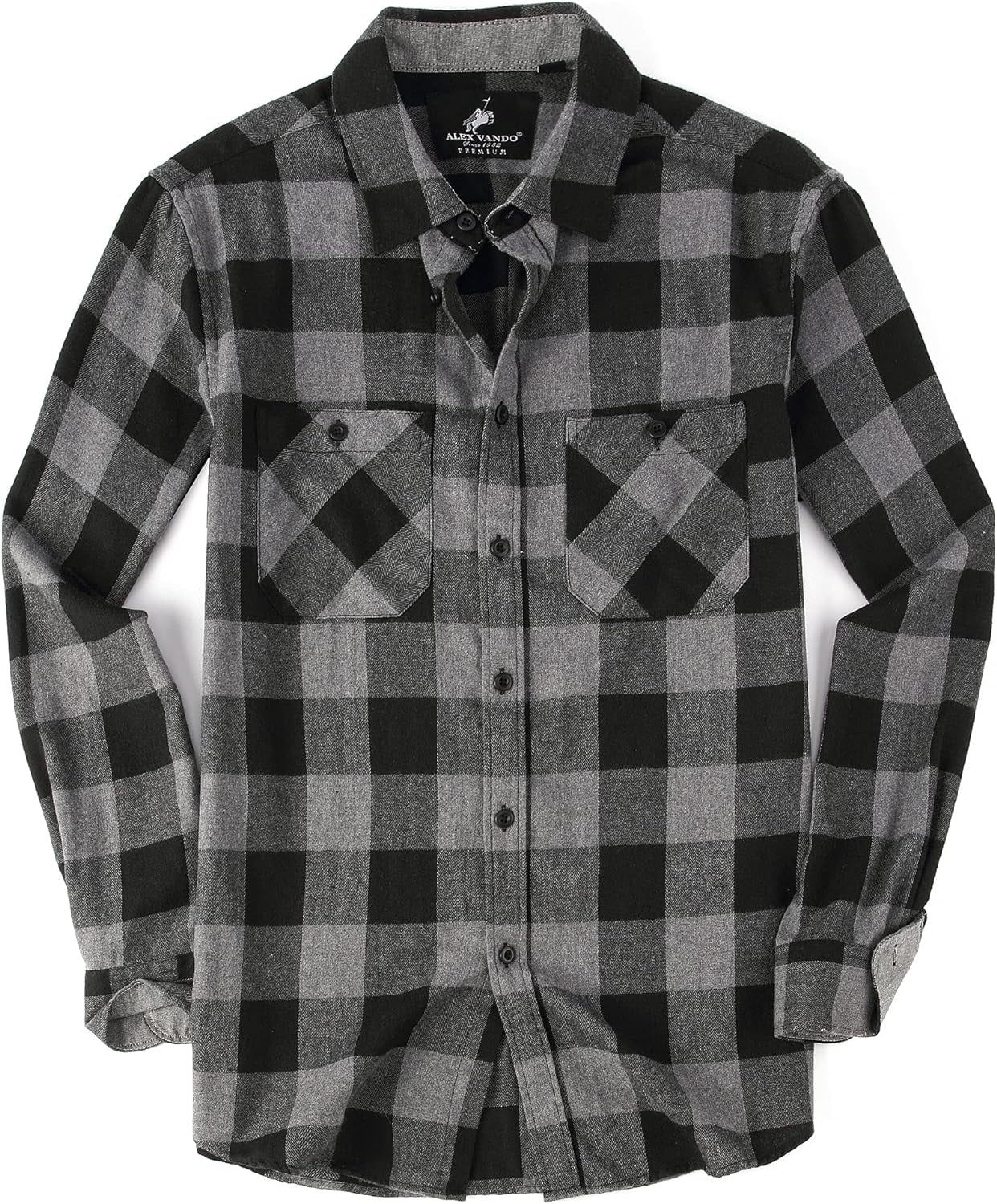 Mens Button down Shirts Flannel Shirt Long Sleeve