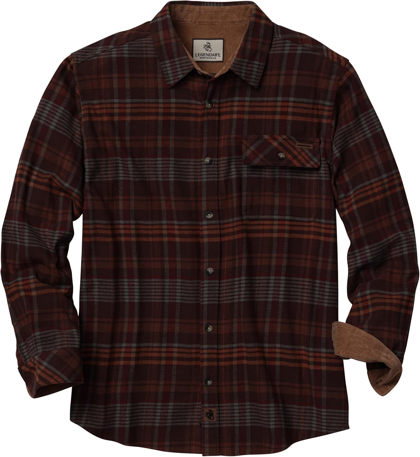 Men'S Flannel Shirt Long Sleeve Button down 100% Cotton