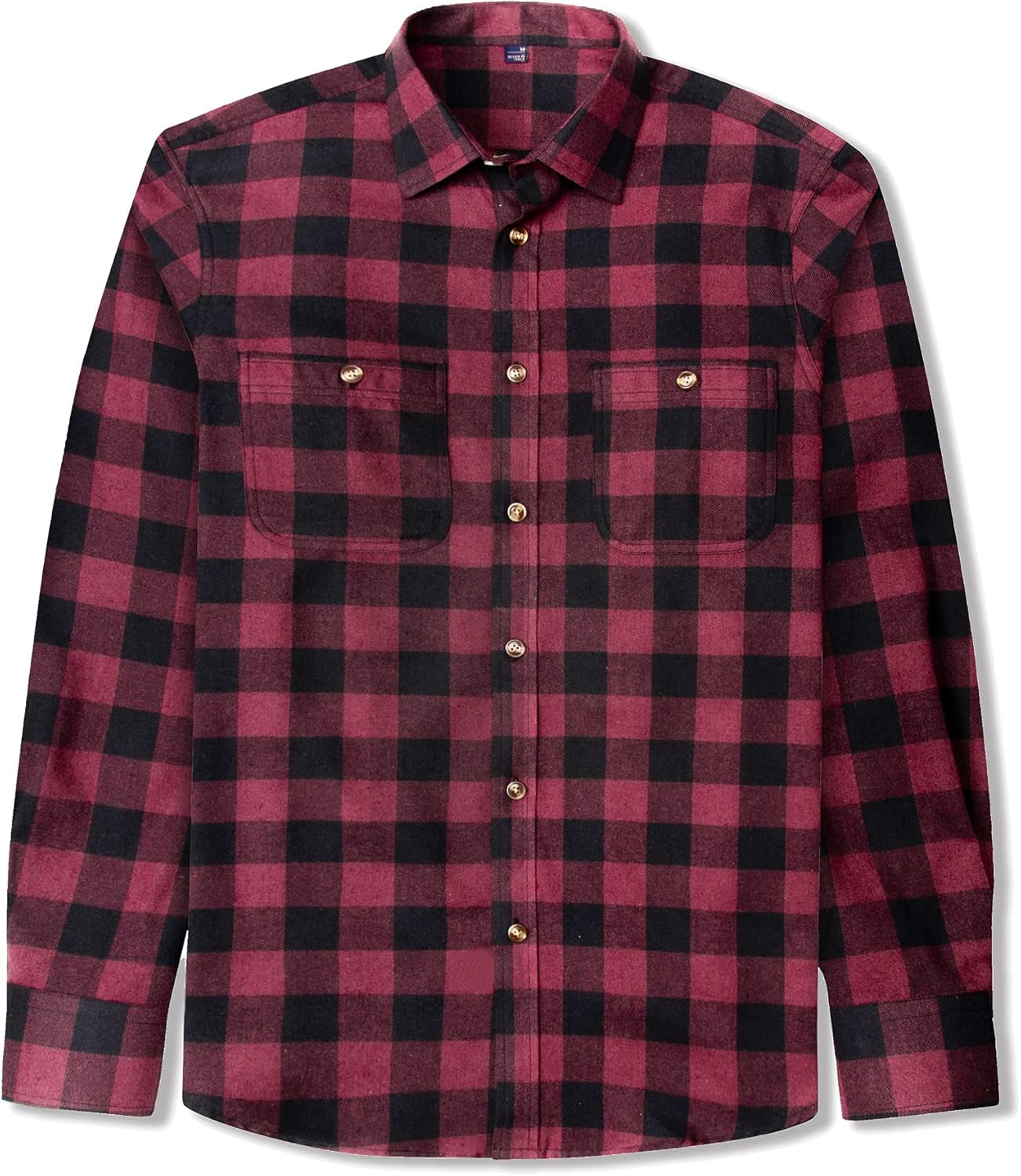 Flannel Shirt for Men Plaid Long Sleeve Casual Button down Shirts Regular Fit Cotton Buffalo Checkered Top with Pockets