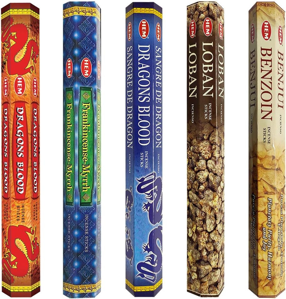 Hem Incense Sticks Variety Pack #3 and Incense Stick Holder Bundle with 5 Popular Based Fragrances