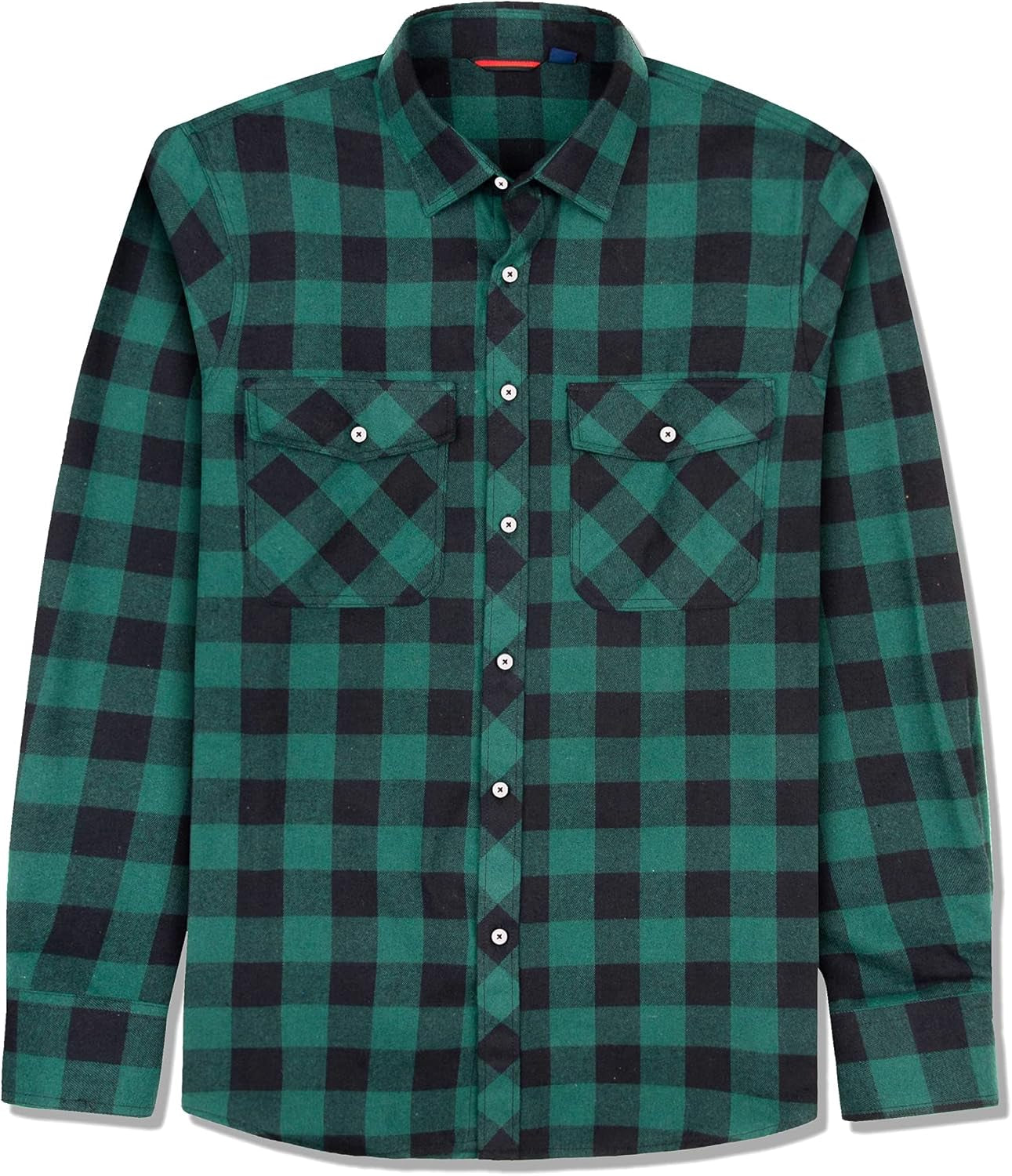 Flannel Shirt for Men Plaid Long Sleeve Casual Button down Shirts Regular Fit Cotton Buffalo Checkered Top with Pockets