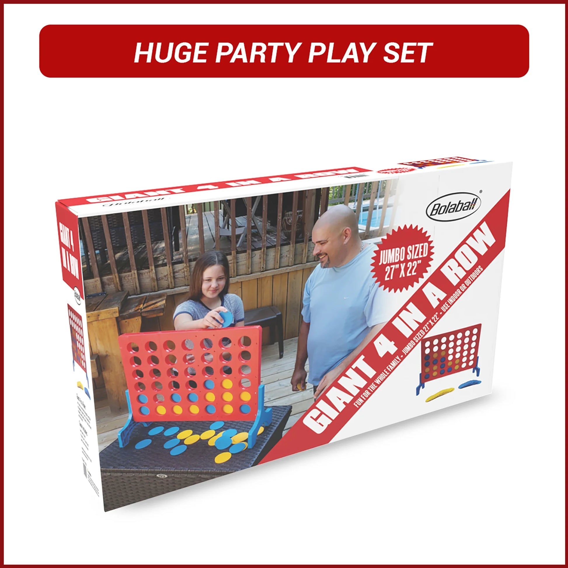 4 in a Row Connect Games | Outdoor Board Game | Giant Family Fun Lawn & Yard Games | Tabletop outside Game for Adults & Kids | Family Gatherings,Backyard,Carnival (Large - 4 in a Row)