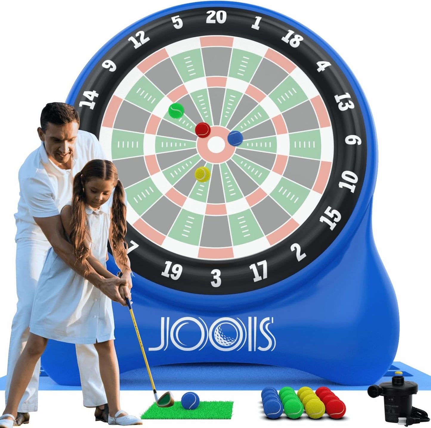 6.5Ft Giant Inflatable Golf Dart Board with Air Pump & 20+ Games - Includes Game Manuals, Perfect Inflatable Games for Family Party, Giant Outdoor Yard Games, Backyard Golf Games, Carnival Games