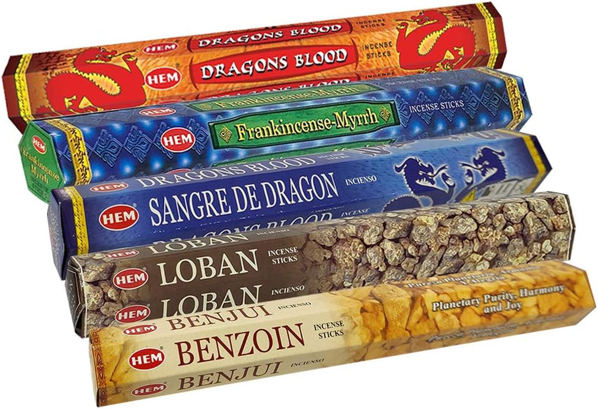 Hem Incense Sticks Variety Pack #3 and Incense Stick Holder Bundle with 5 Popular Based Fragrances