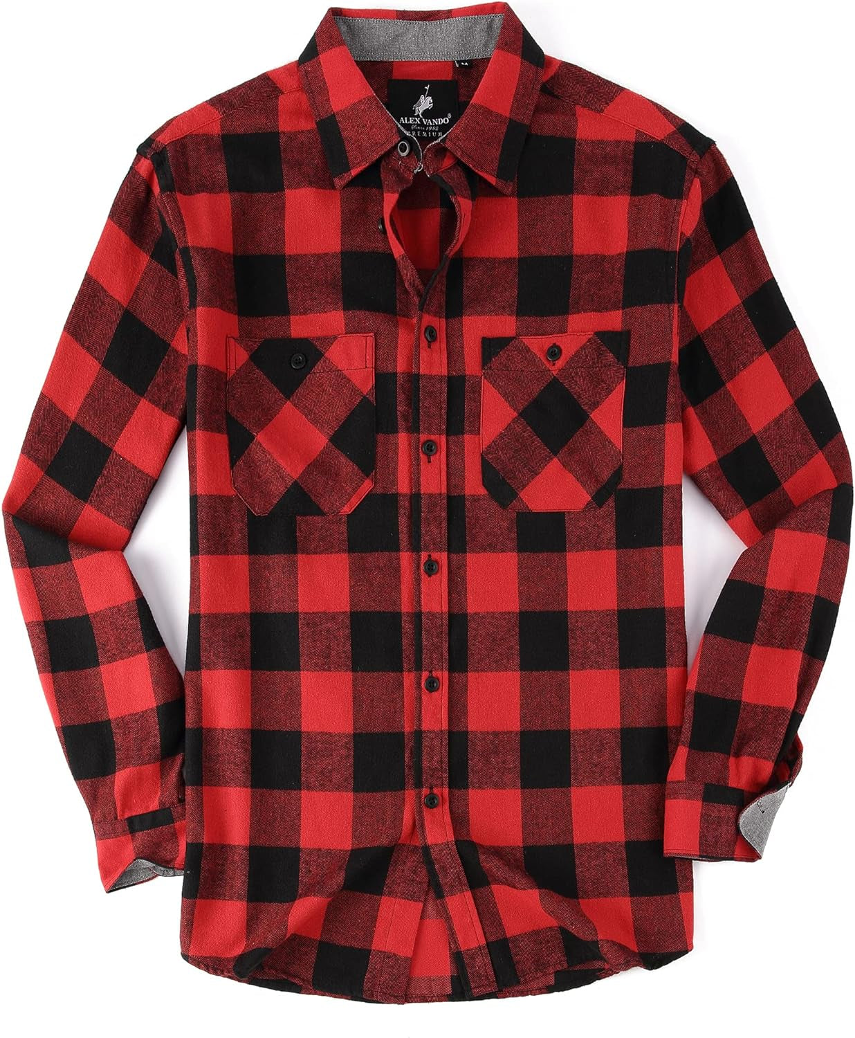Mens Button down Shirts Flannel Shirt Long Sleeve