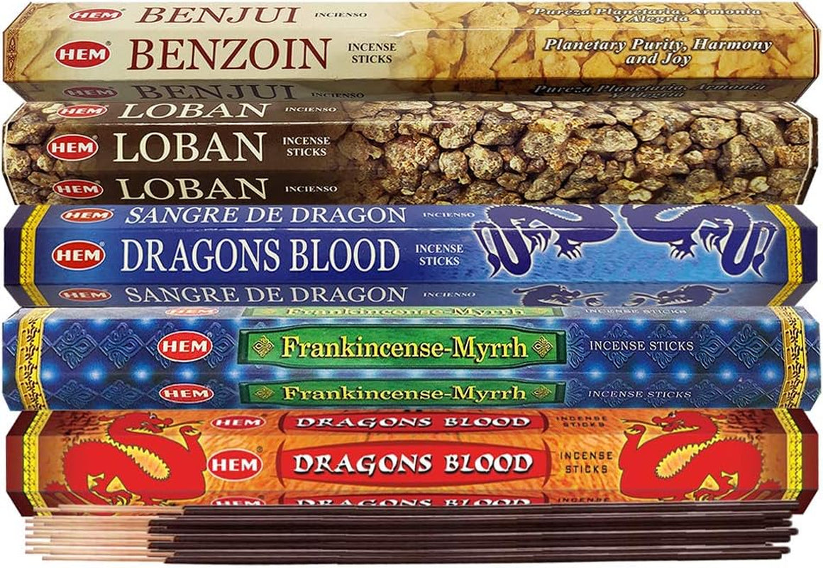 Hem Incense Sticks Variety Pack #3 and Incense Stick Holder Bundle with 5 Popular Based Fragrances