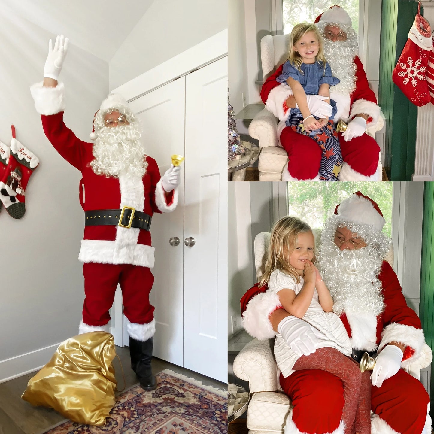 Men'S Deluxe Santa Suit 11PC. Christmas Adult Santa Claus Costume -M