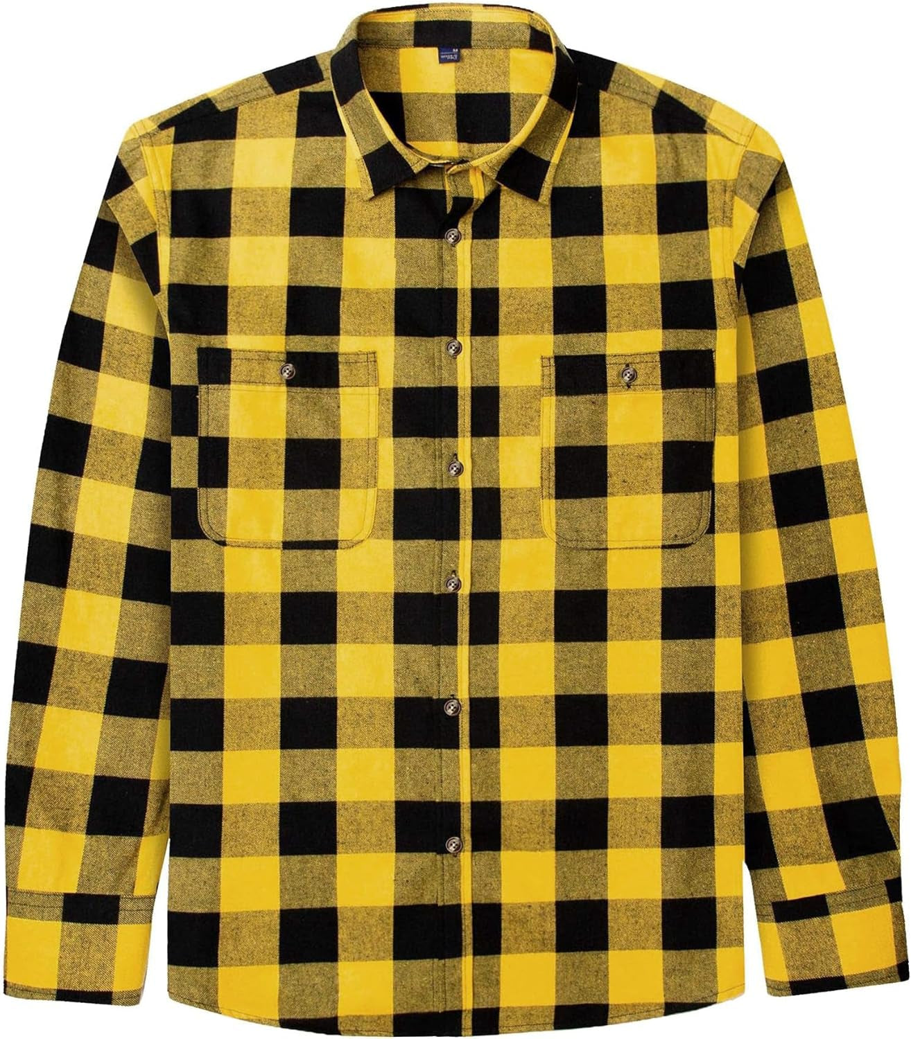 Flannel Shirt for Men Plaid Long Sleeve Casual Button down Shirts Regular Fit Cotton Buffalo Checkered Top with Pockets