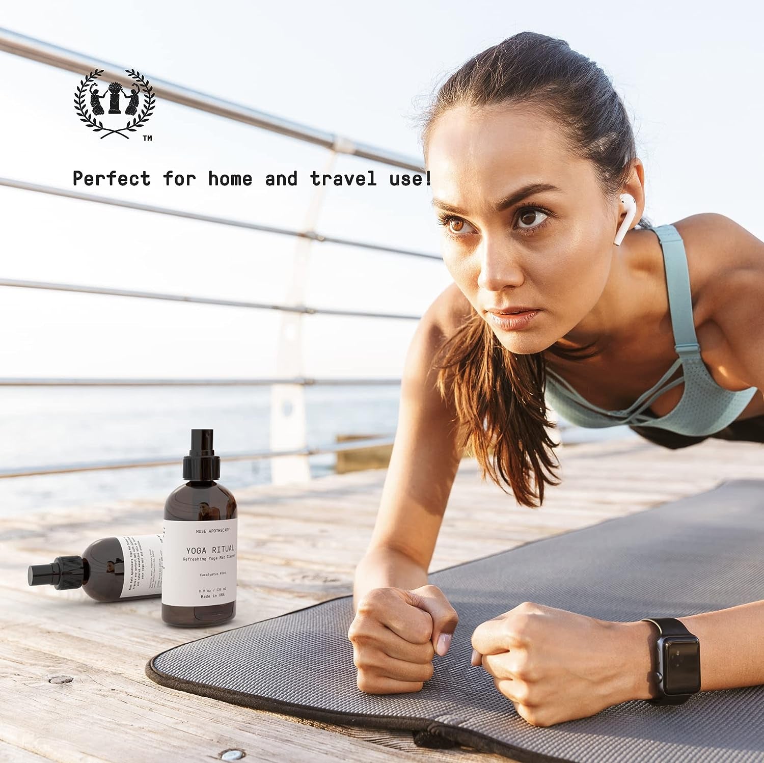 Yoga Ritual - Aromatic and Refreshing Yoga Mat Cleaner, 8 Oz, Infused with Essential Oils - Eucalyptus Mint, 2 Pack