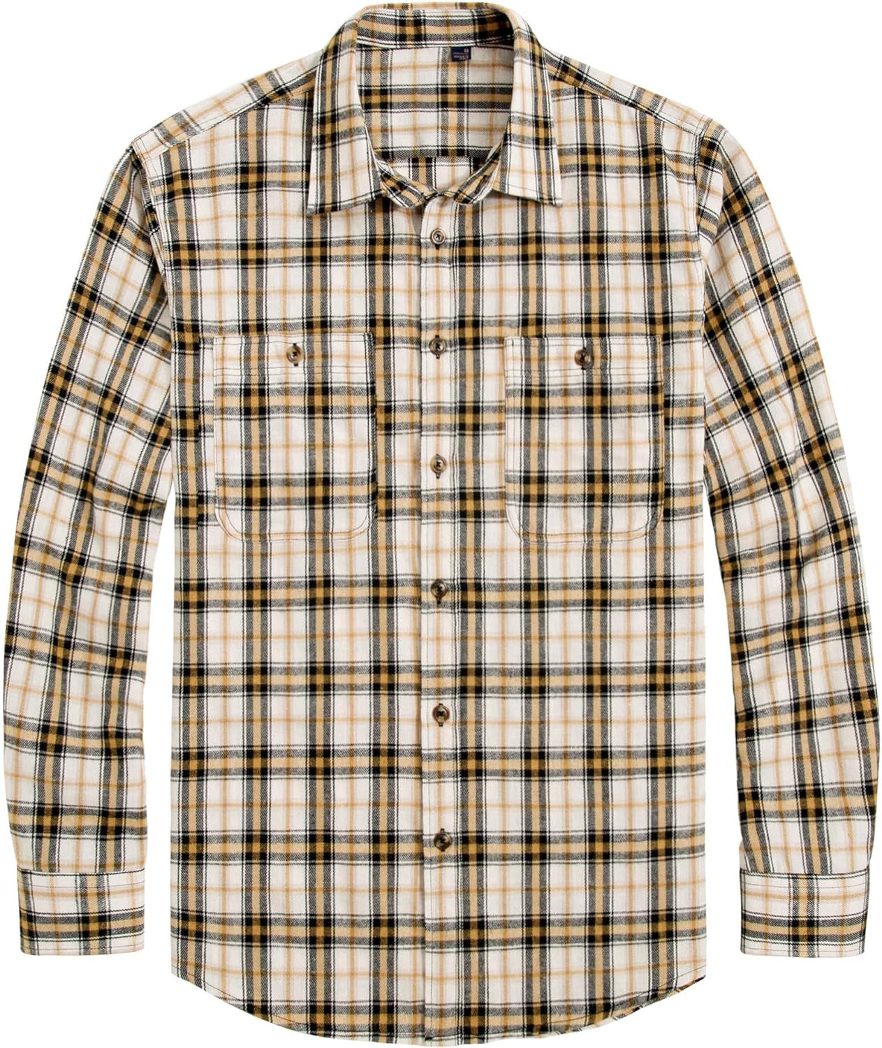 Flannel Shirt for Men Plaid Long Sleeve Casual Button down Shirts Regular Fit Cotton Buffalo Checkered Top with Pockets