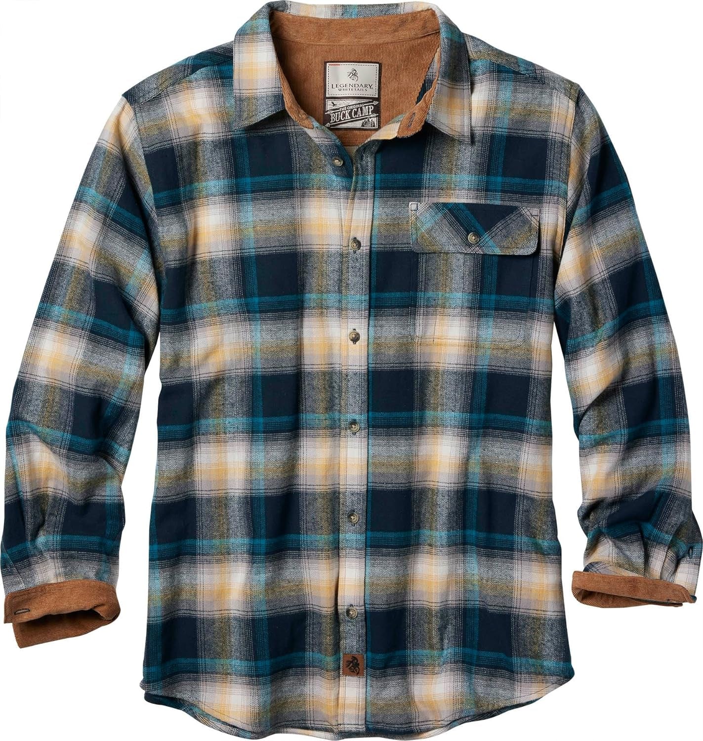 Men'S Flannel Shirt Long Sleeve Button down 100% Cotton
