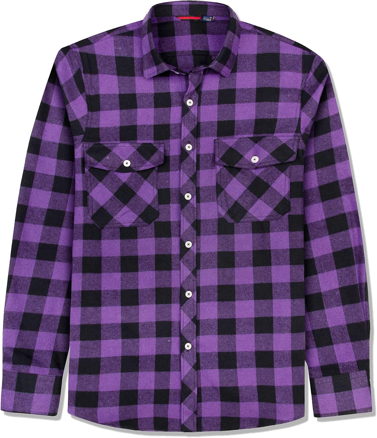 Flannel Shirt for Men Plaid Long Sleeve Casual Button down Shirts Regular Fit Cotton Buffalo Checkered Top with Pockets