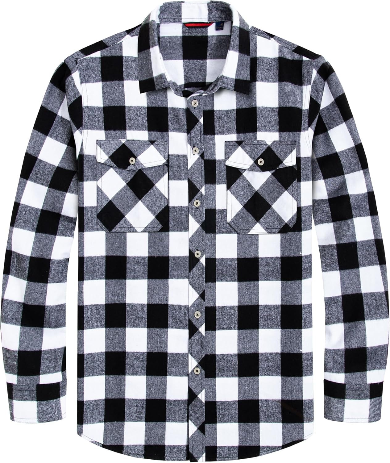 Flannel Shirt for Men Plaid Long Sleeve Casual Button down Shirts Regular Fit Cotton Buffalo Checkered Top with Pockets