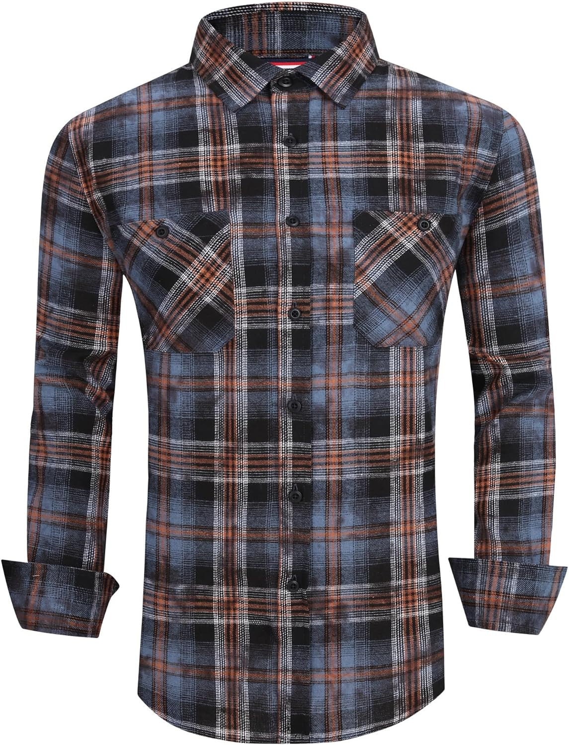 Mens Button down Shirts Flannel Shirt Long Sleeve
