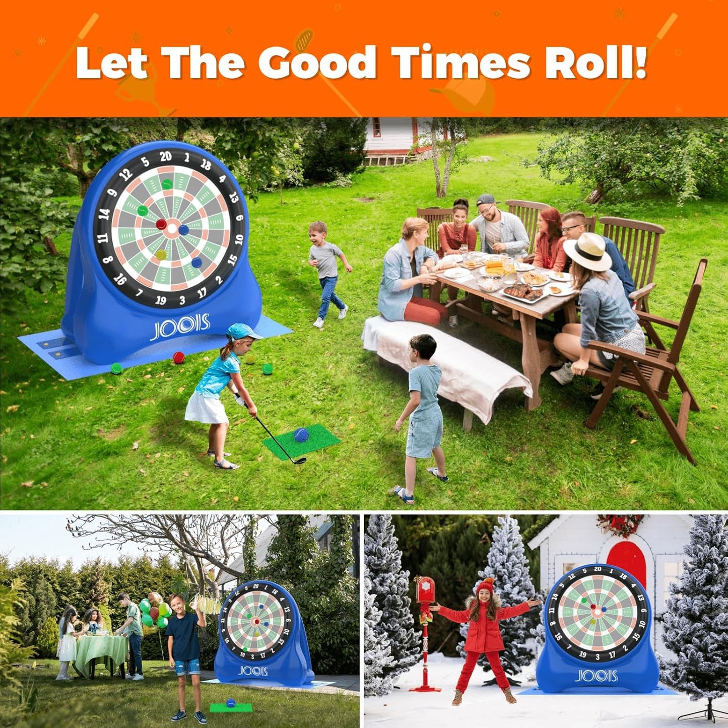 6.5Ft Giant Inflatable Golf Dart Board with Air Pump & 20+ Games - Includes Game Manuals, Perfect Inflatable Games for Family Party, Giant Outdoor Yard Games, Backyard Golf Games, Carnival Games