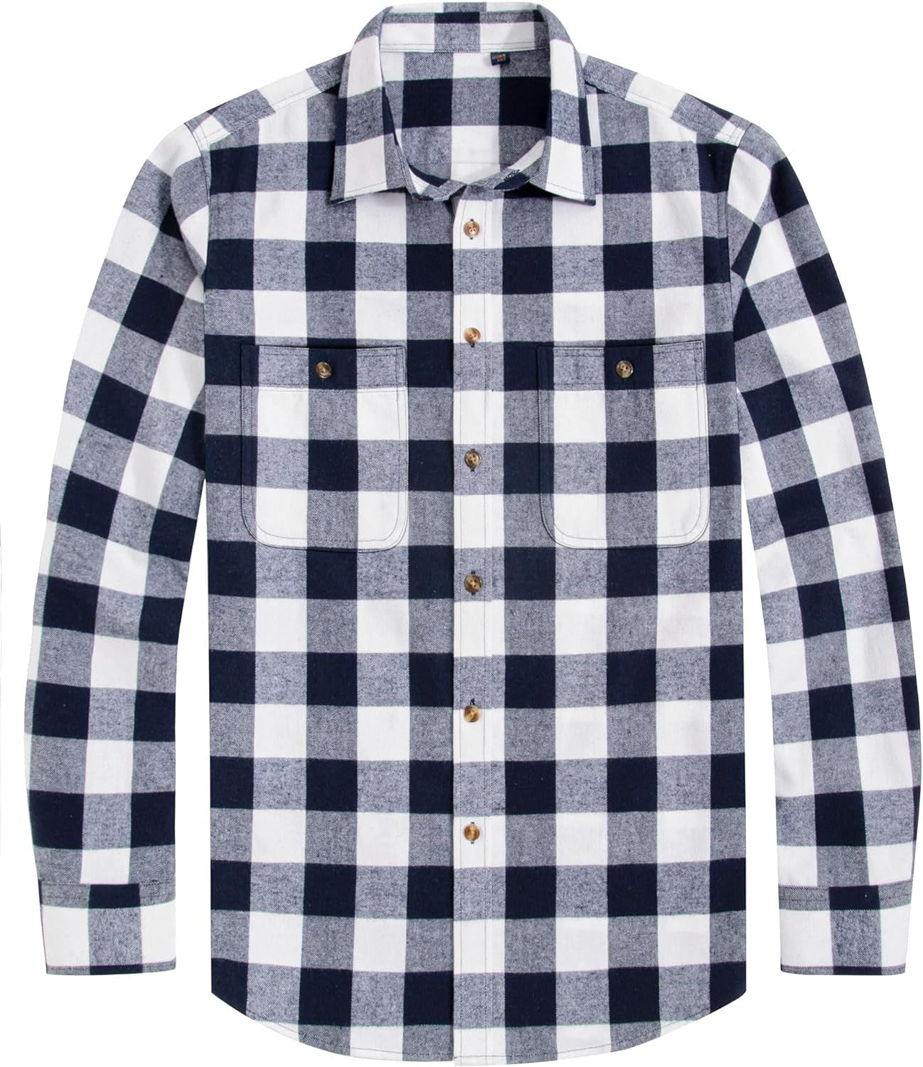 Flannel Shirt for Men Plaid Long Sleeve Casual Button down Shirts Regular Fit Cotton Buffalo Checkered Top with Pockets