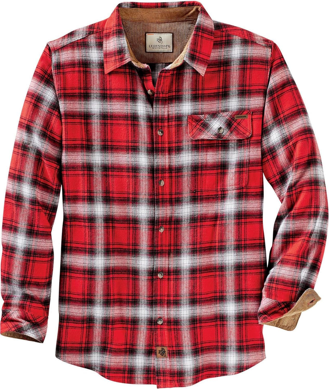 Men'S Flannel Shirt Long Sleeve Button down 100% Cotton