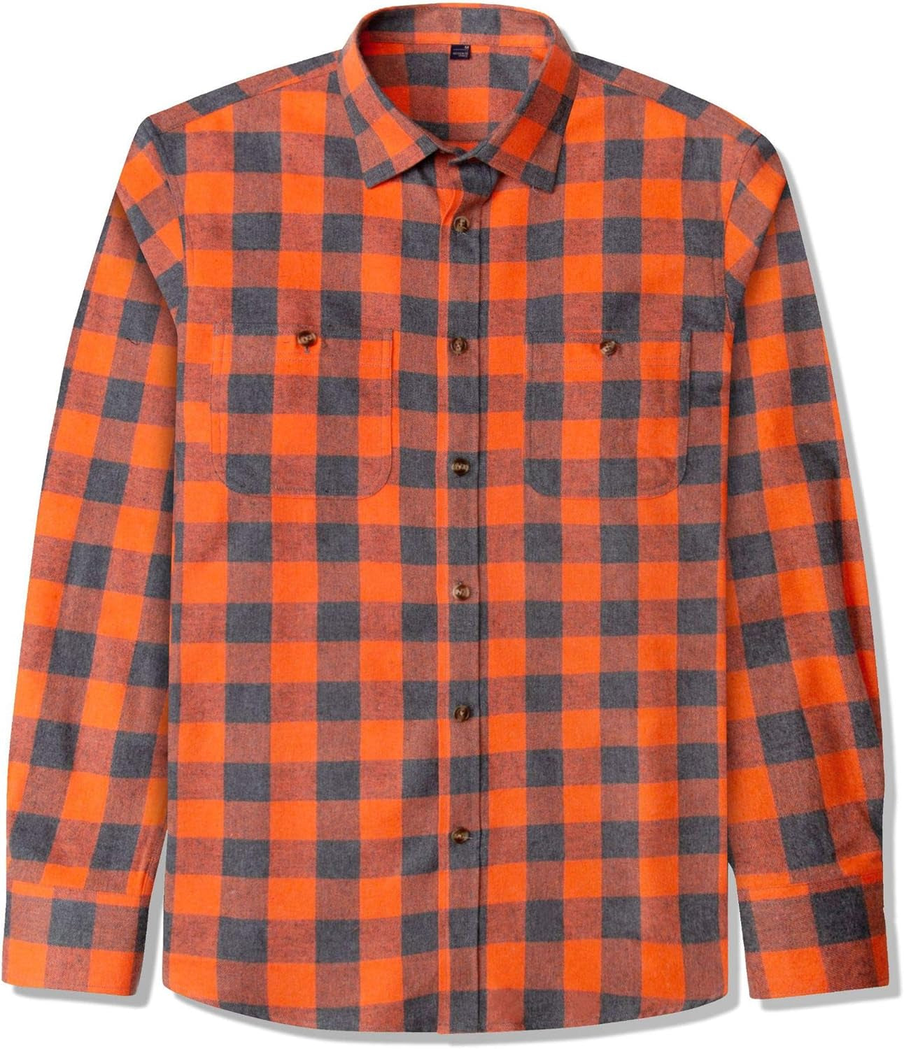 Flannel Shirt for Men Plaid Long Sleeve Casual Button down Shirts Regular Fit Cotton Buffalo Checkered Top with Pockets