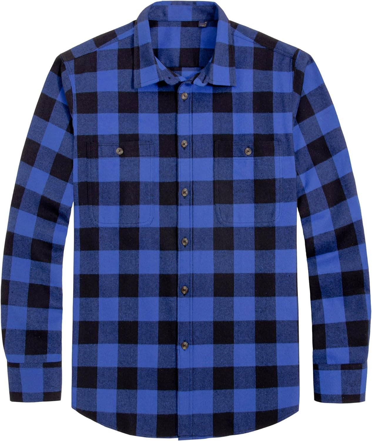 Flannel Shirt for Men Plaid Long Sleeve Casual Button down Shirts Regular Fit Cotton Buffalo Checkered Top with Pockets