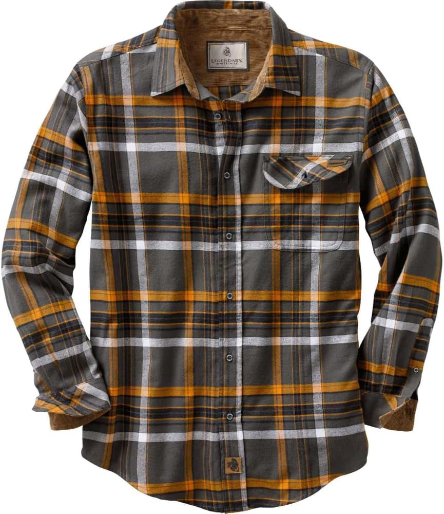 Men'S Flannel Shirt Long Sleeve Button down 100% Cotton