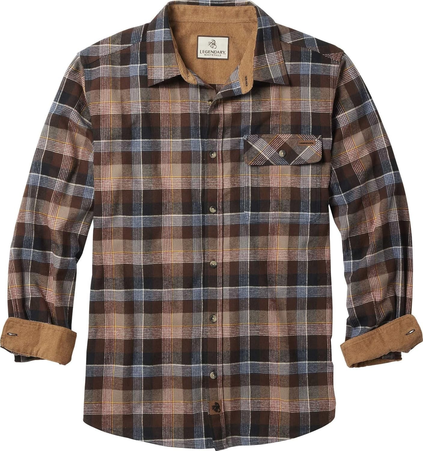 Men'S Flannel Shirt Long Sleeve Button down 100% Cotton