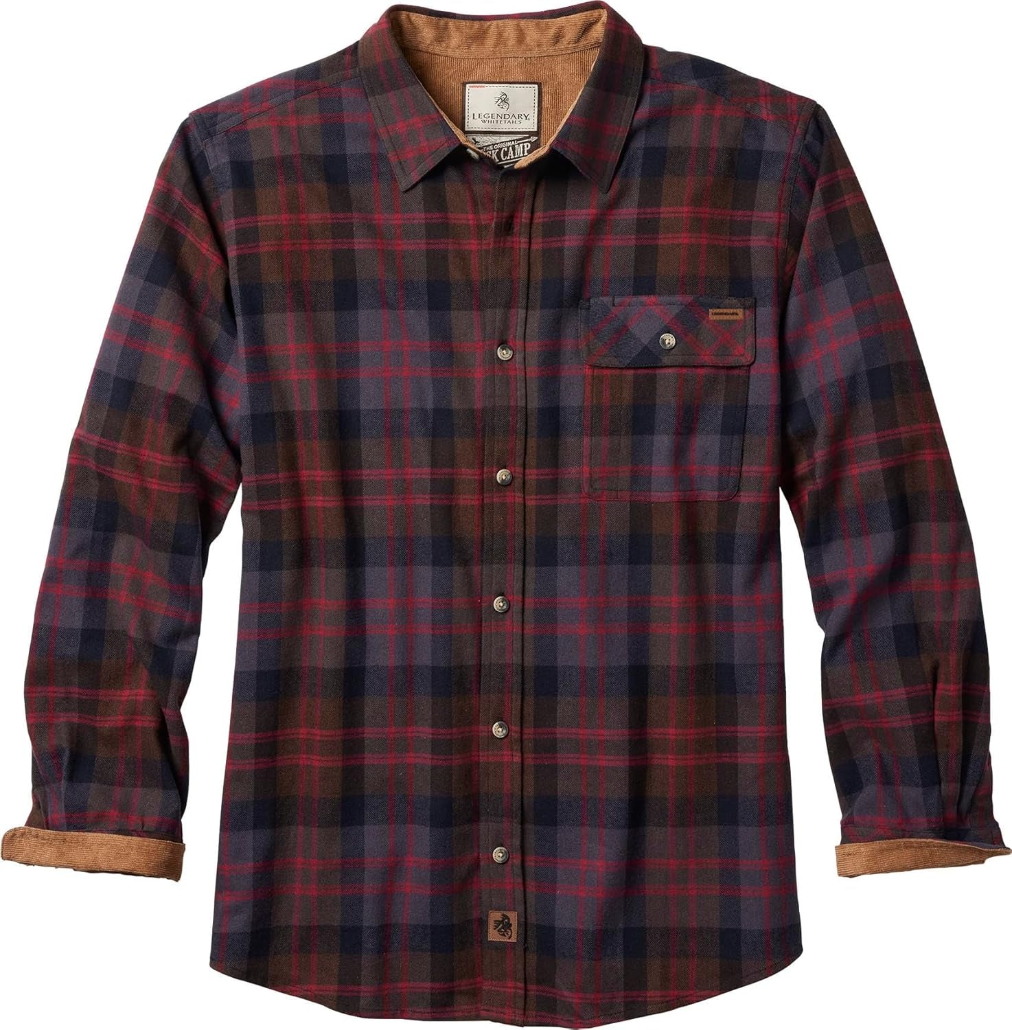 Men'S Flannel Shirt Long Sleeve Button down 100% Cotton
