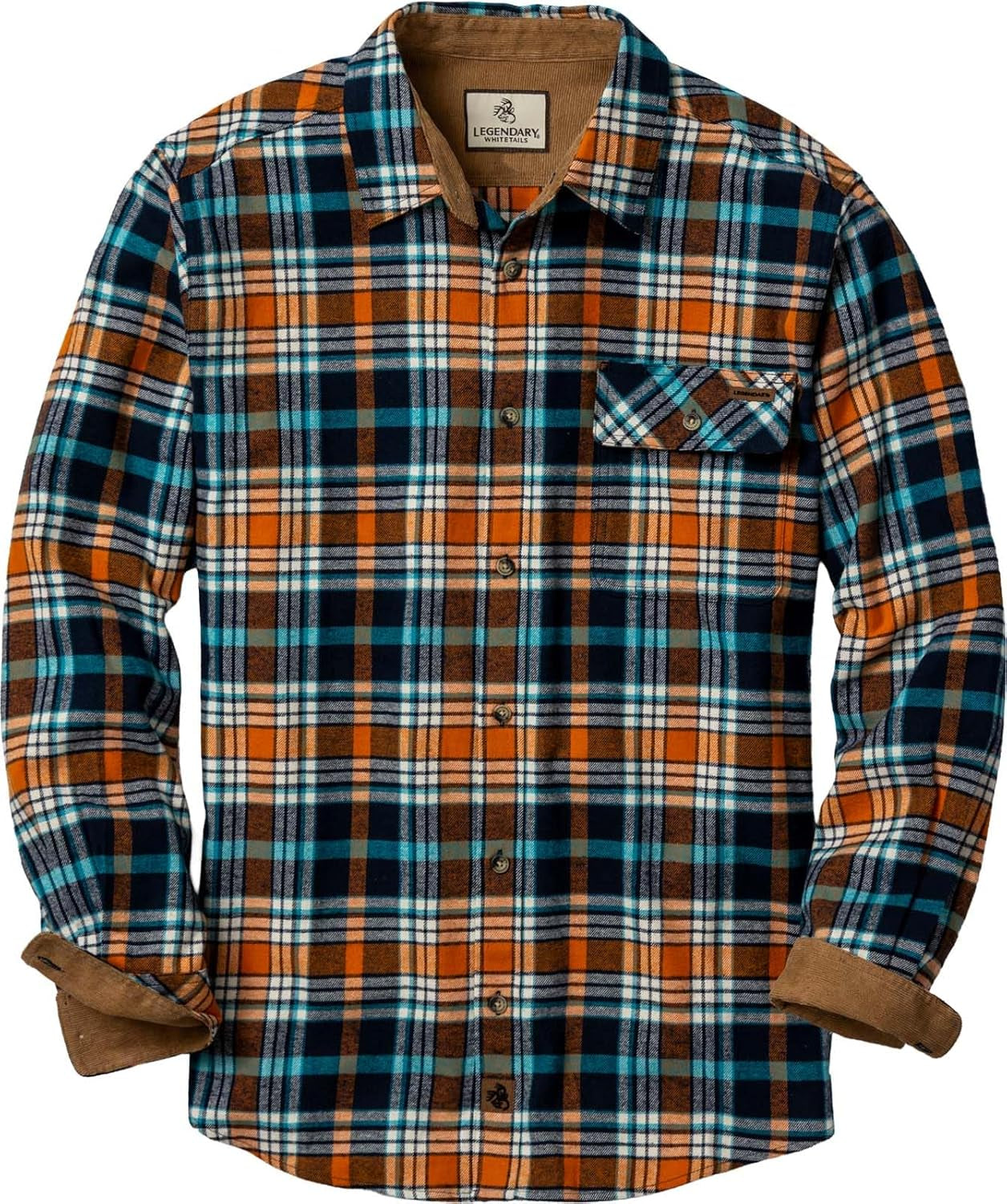Men'S Flannel Shirt Long Sleeve Button down 100% Cotton