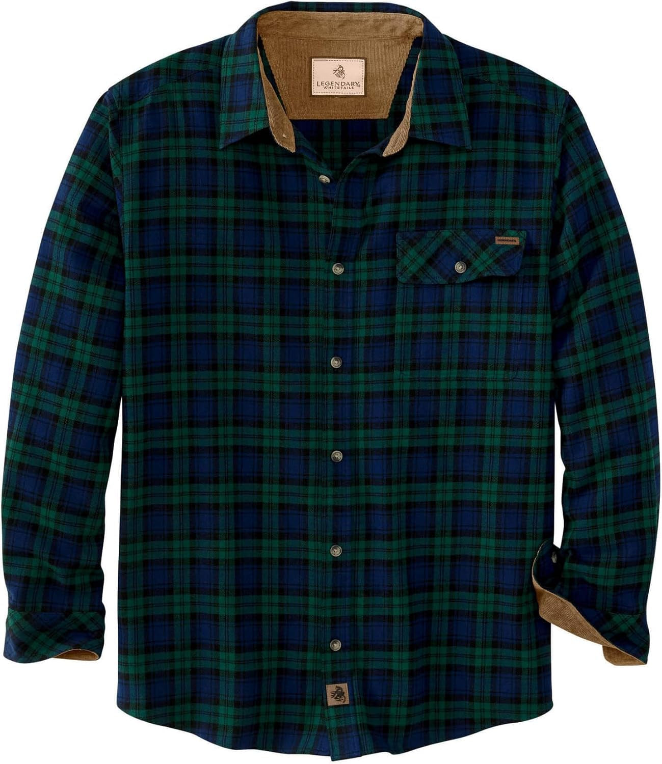 Men'S Flannel Shirt Long Sleeve Button down 100% Cotton
