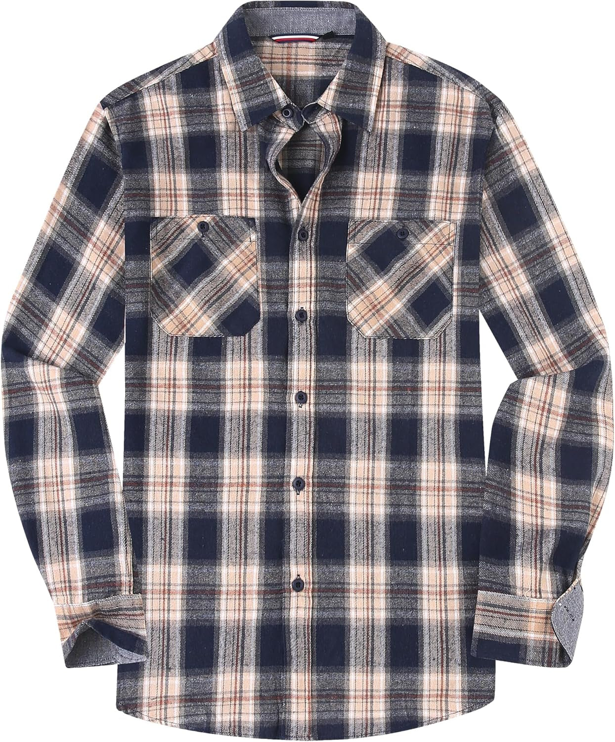 Mens Button down Shirts Flannel Shirt Long Sleeve