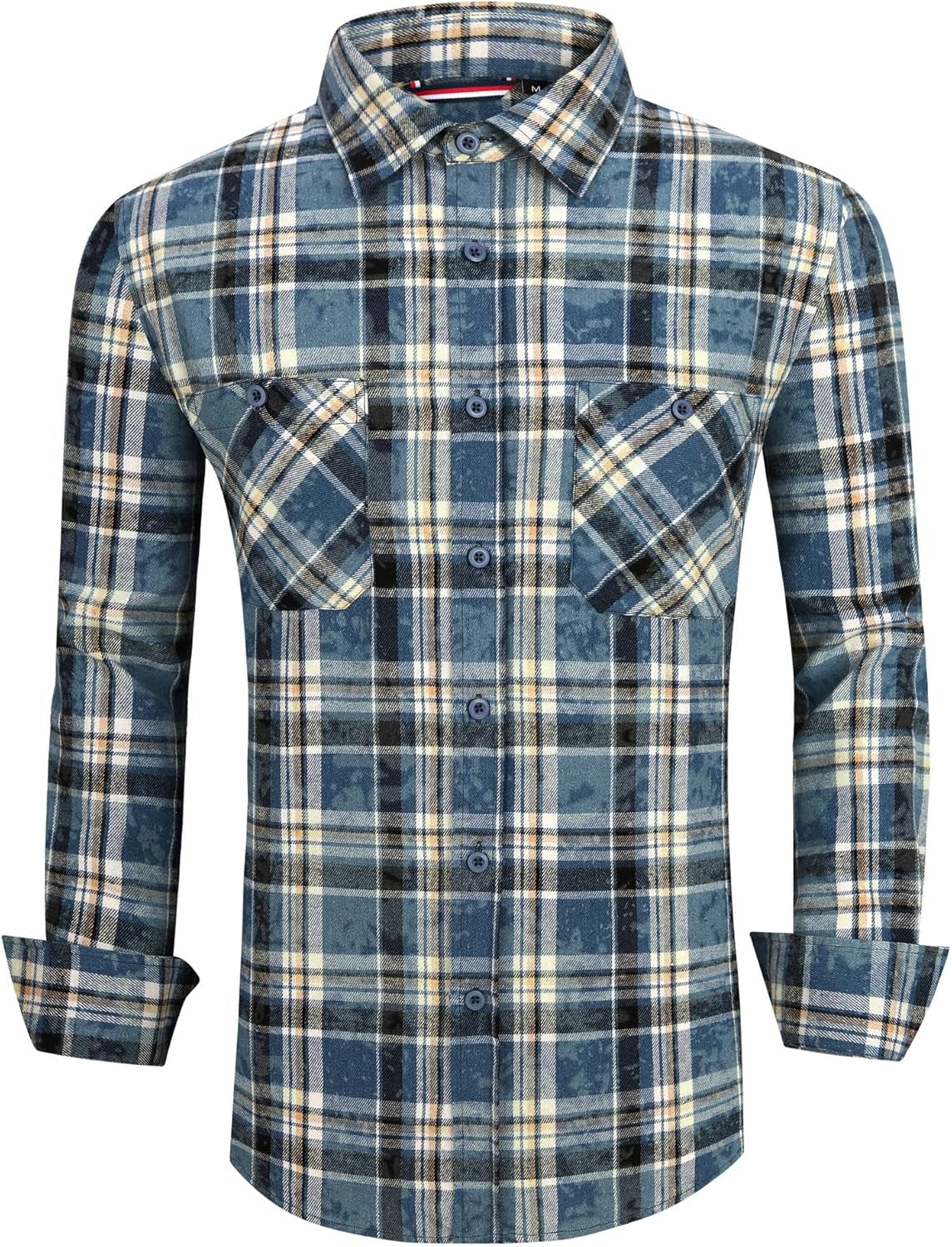 Mens Button down Shirts Flannel Shirt Long Sleeve