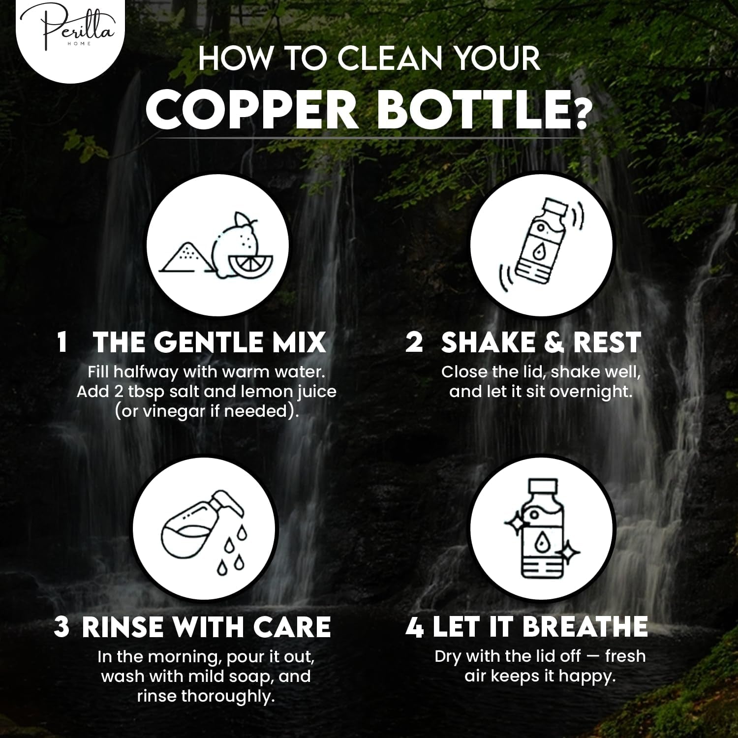 Pure Copper Water Bottle 34 Oz Leak Proof 100% Pure - Ayurvedic Copper Vessel - Drink More Water and Enjoy the Health Benefits Immediately - for Gym, Yoga Bottle (Diamond 2)