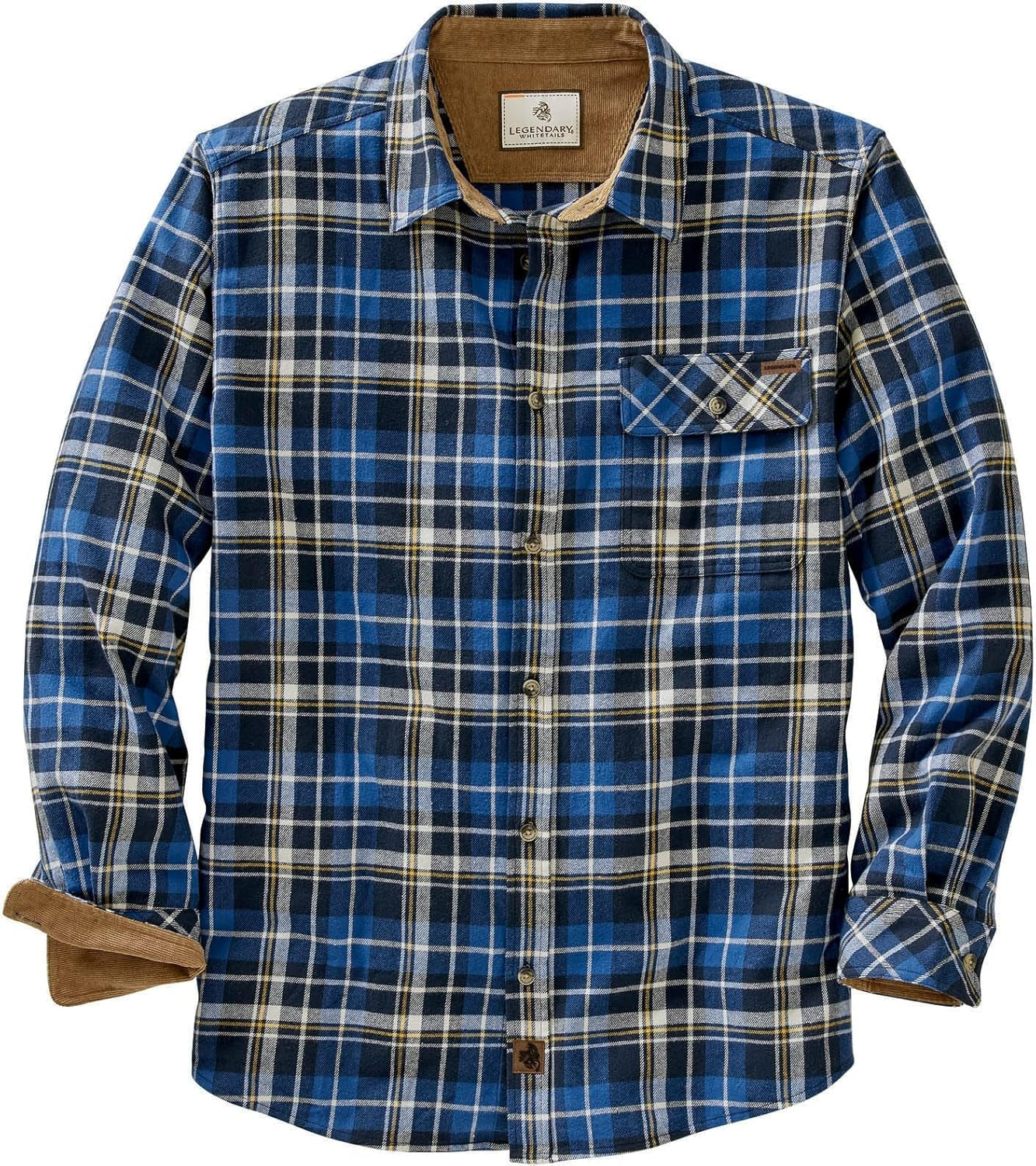 Men'S Flannel Shirt Long Sleeve Button down 100% Cotton