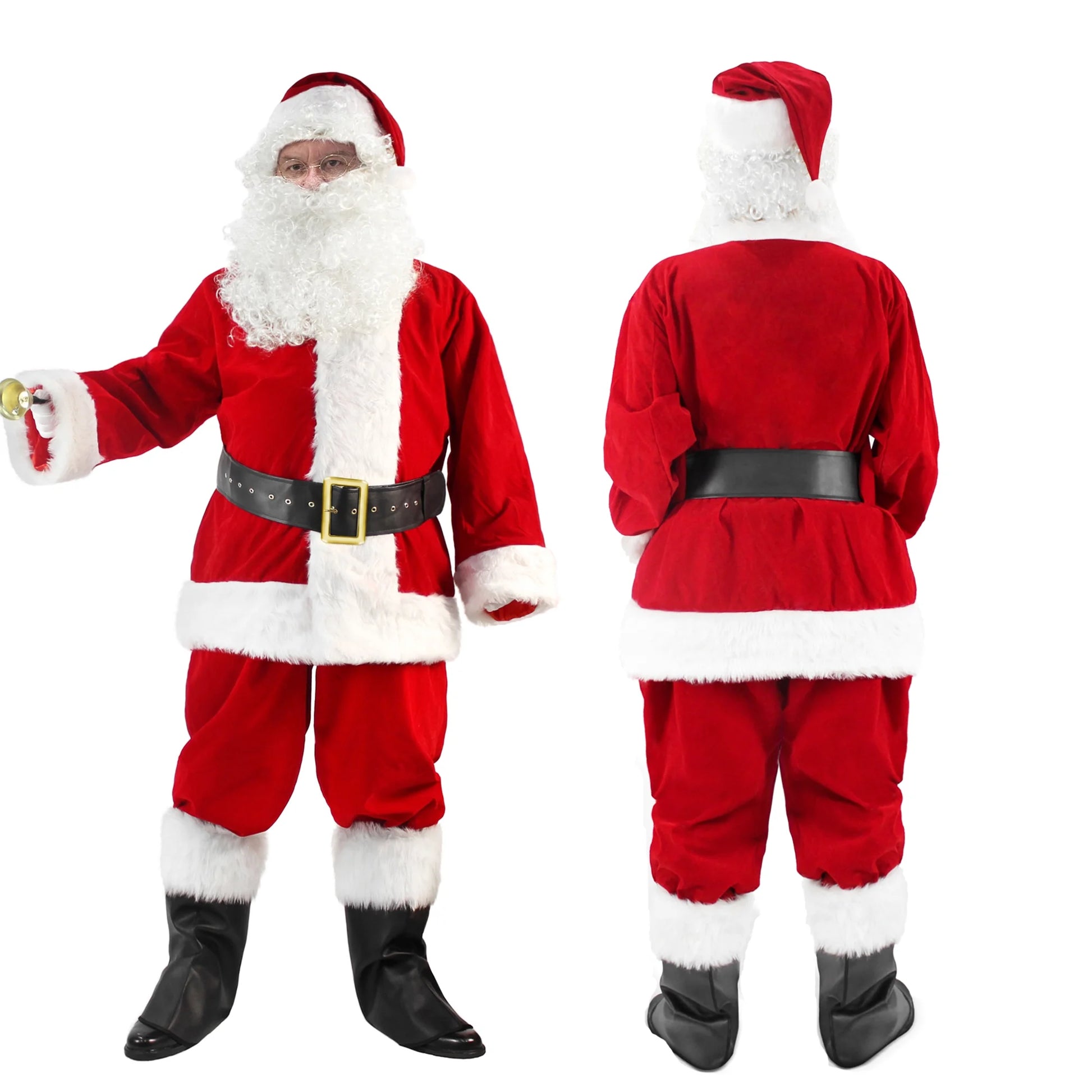Men'S Deluxe Santa Suit 11PC. Christmas Adult Santa Claus Costume -M