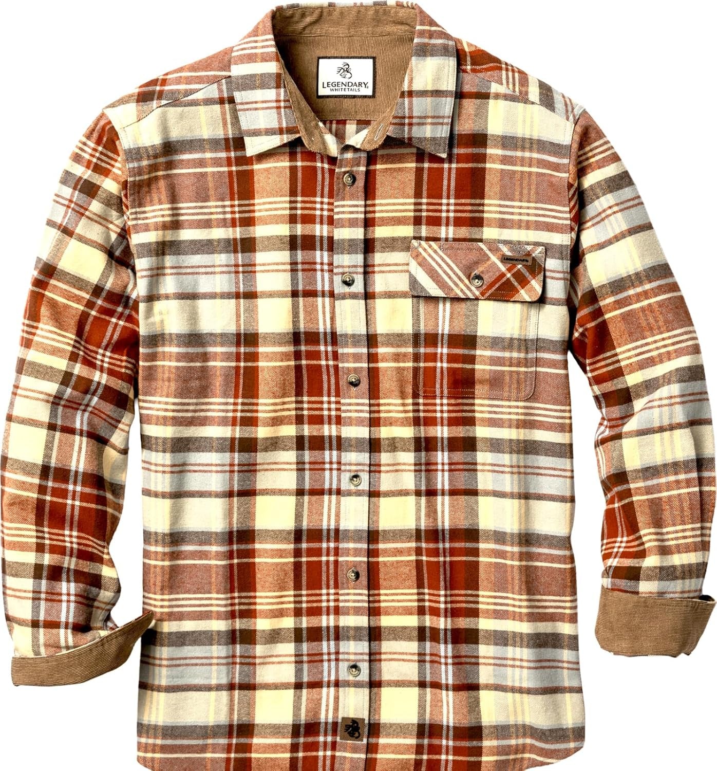 Men'S Flannel Shirt Long Sleeve Button down 100% Cotton