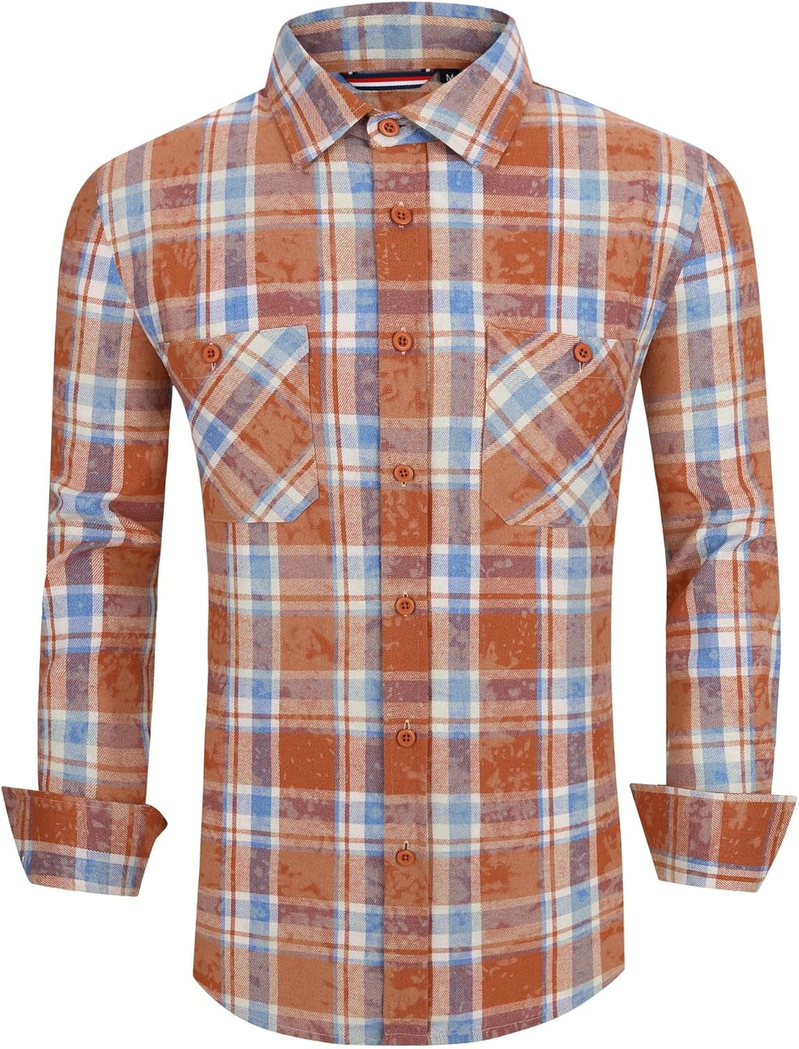 Mens Button down Shirts Flannel Shirt Long Sleeve