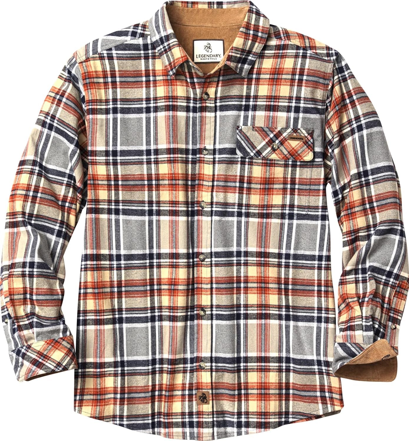 Men'S Flannel Shirt Long Sleeve Button down 100% Cotton
