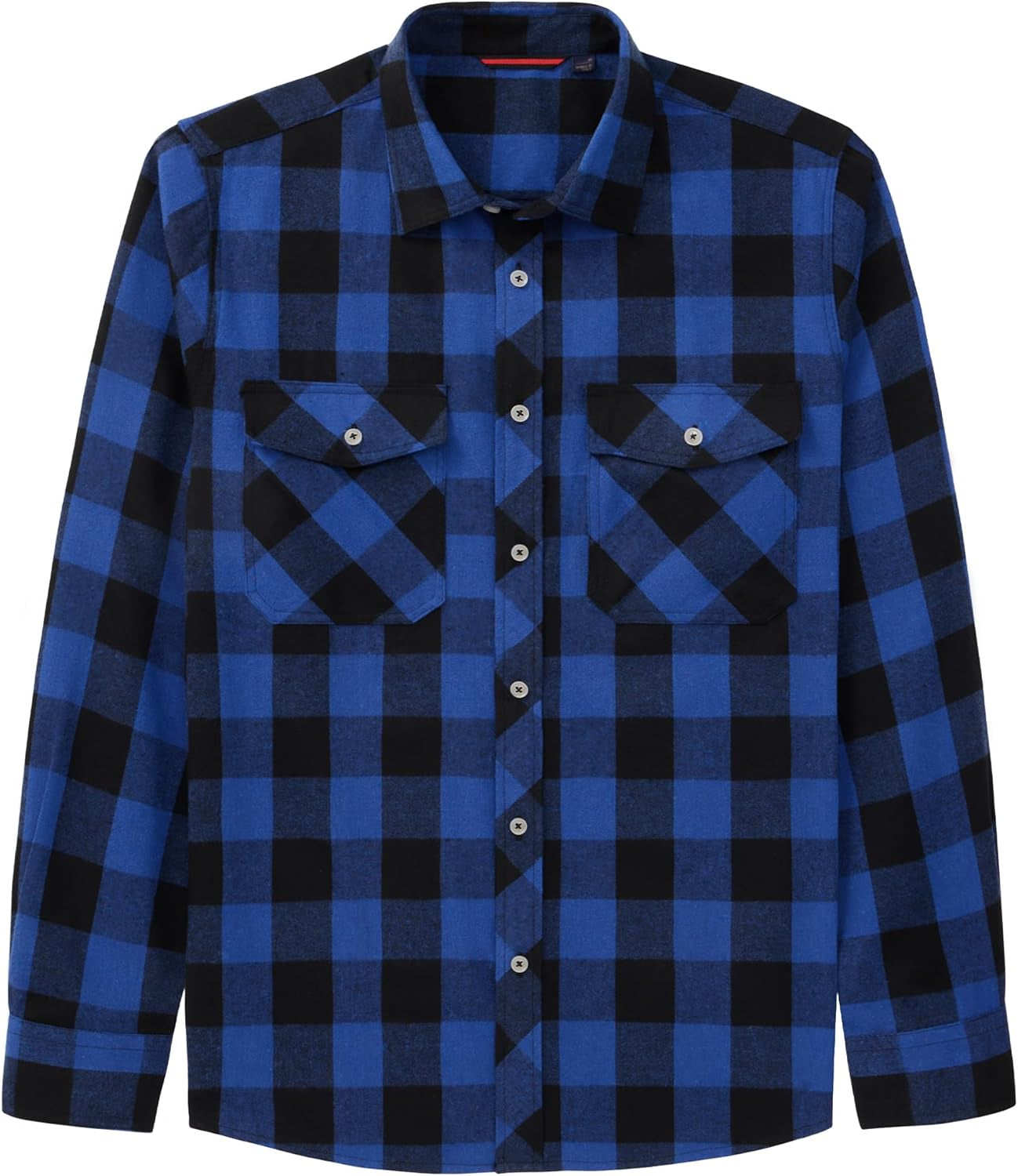 Flannel Shirt for Men Plaid Long Sleeve Casual Button down Shirts Regular Fit Cotton Buffalo Checkered Top with Pockets