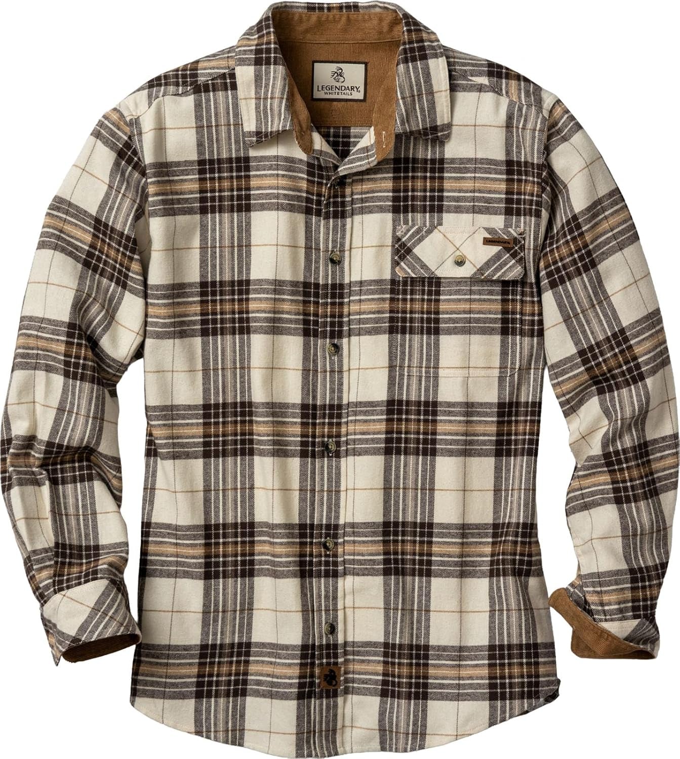 Men'S Flannel Shirt Long Sleeve Button down 100% Cotton