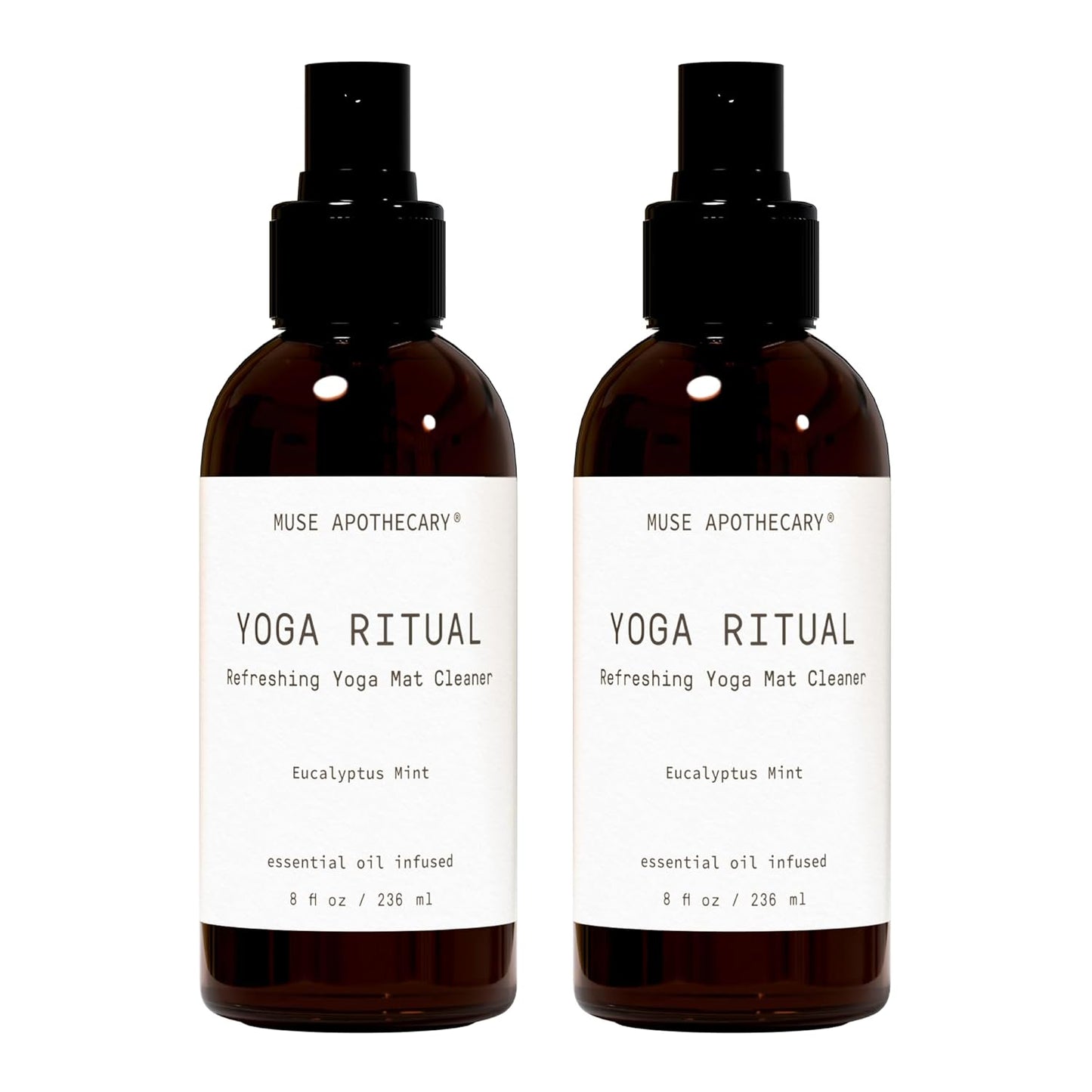 Yoga Ritual - Aromatic and Refreshing Yoga Mat Cleaner, 8 Oz, Infused with Essential Oils - Eucalyptus Mint, 2 Pack