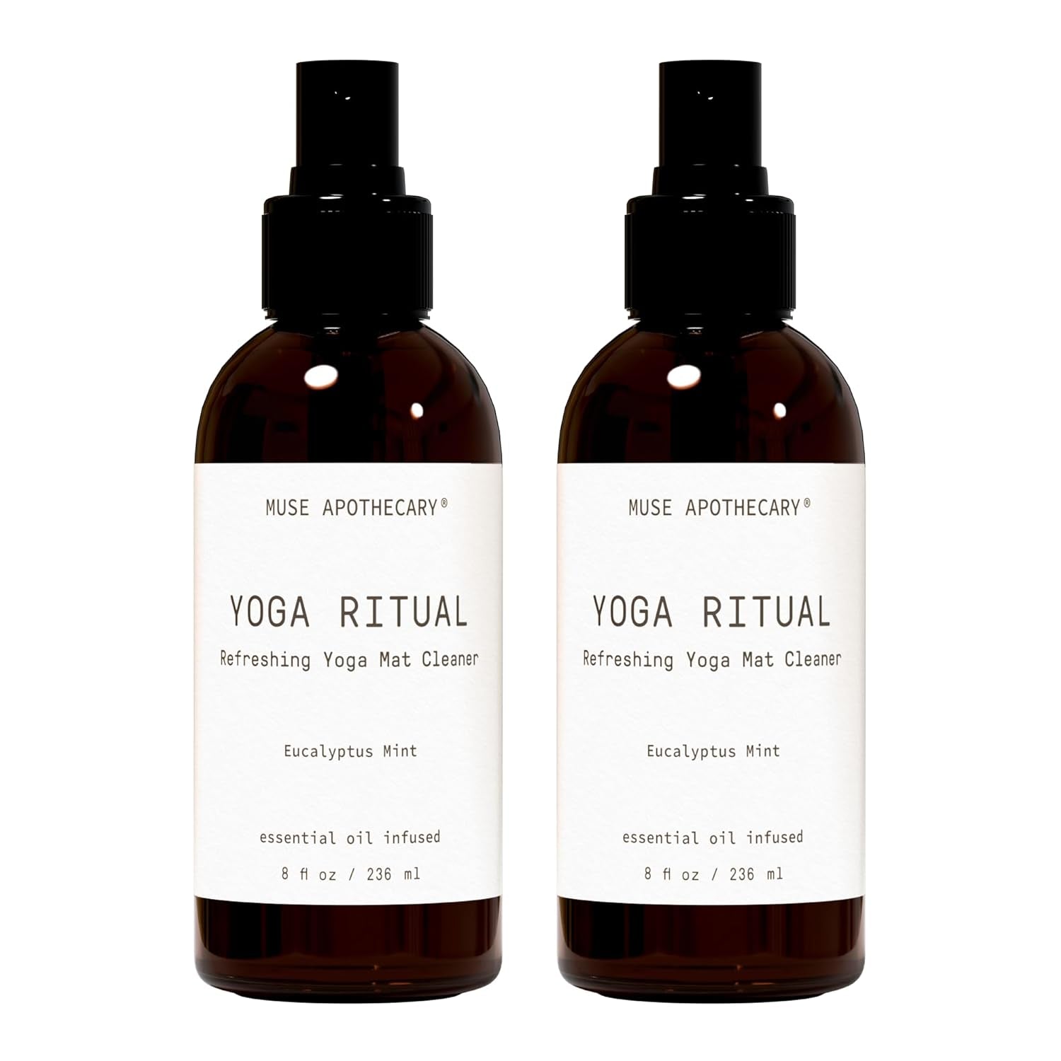 Yoga Ritual - Aromatic and Refreshing Yoga Mat Cleaner, 8 Oz, Infused with Essential Oils - Eucalyptus Mint, 2 Pack